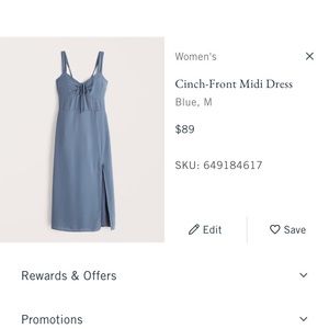 Abercrombie Blue MIDI Dress